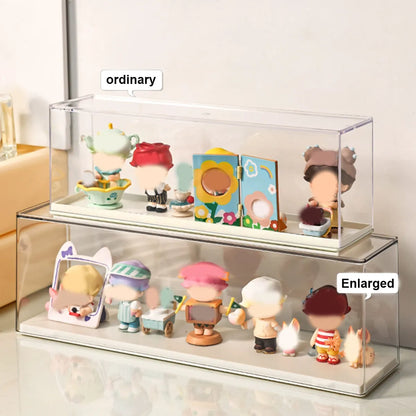 Transparent doll Display Cabinet, Dust-Proof Storage Box for Collectibles, doll and doll Display Rack, Stackable Storage Box