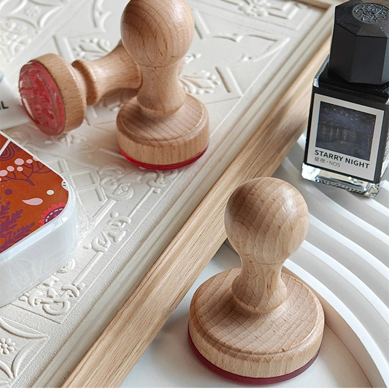 LOGO Custom Wooden Rubber Stamp Personalized Name Stamp Business Logo Customization for Office Craft DIY | Free Design