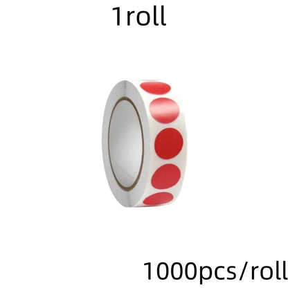 1000 PCS Color Dot Label Sticker Classification Mark Coated Paper Sticker Rolls Kawaii Stationery Aesthetic - red-1000pcs rol