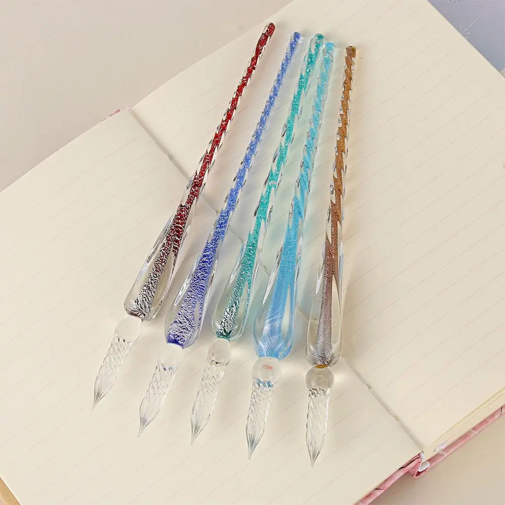 Vintage Glass Dip Dipping Pen Art Painting Supplies Reusable Filling Ink Signature Calligraphy Fountain Pen