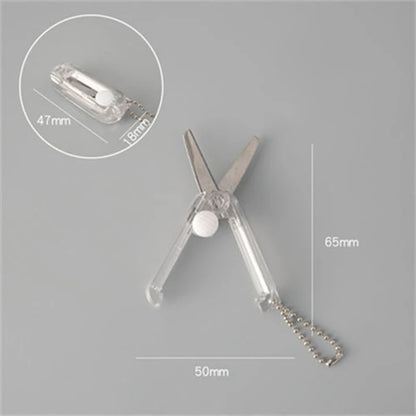 Mini Portable Small Scissors Creative Paper-cutting Notebook Tool That Can Be Extended and Folded