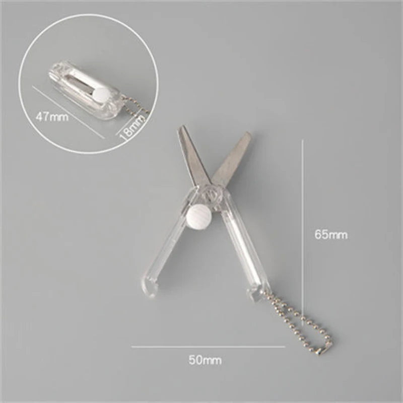 Mini Portable Small Scissors Creative Paper-cutting Notebook Tool That Can Be Extended and Folded - Transparency