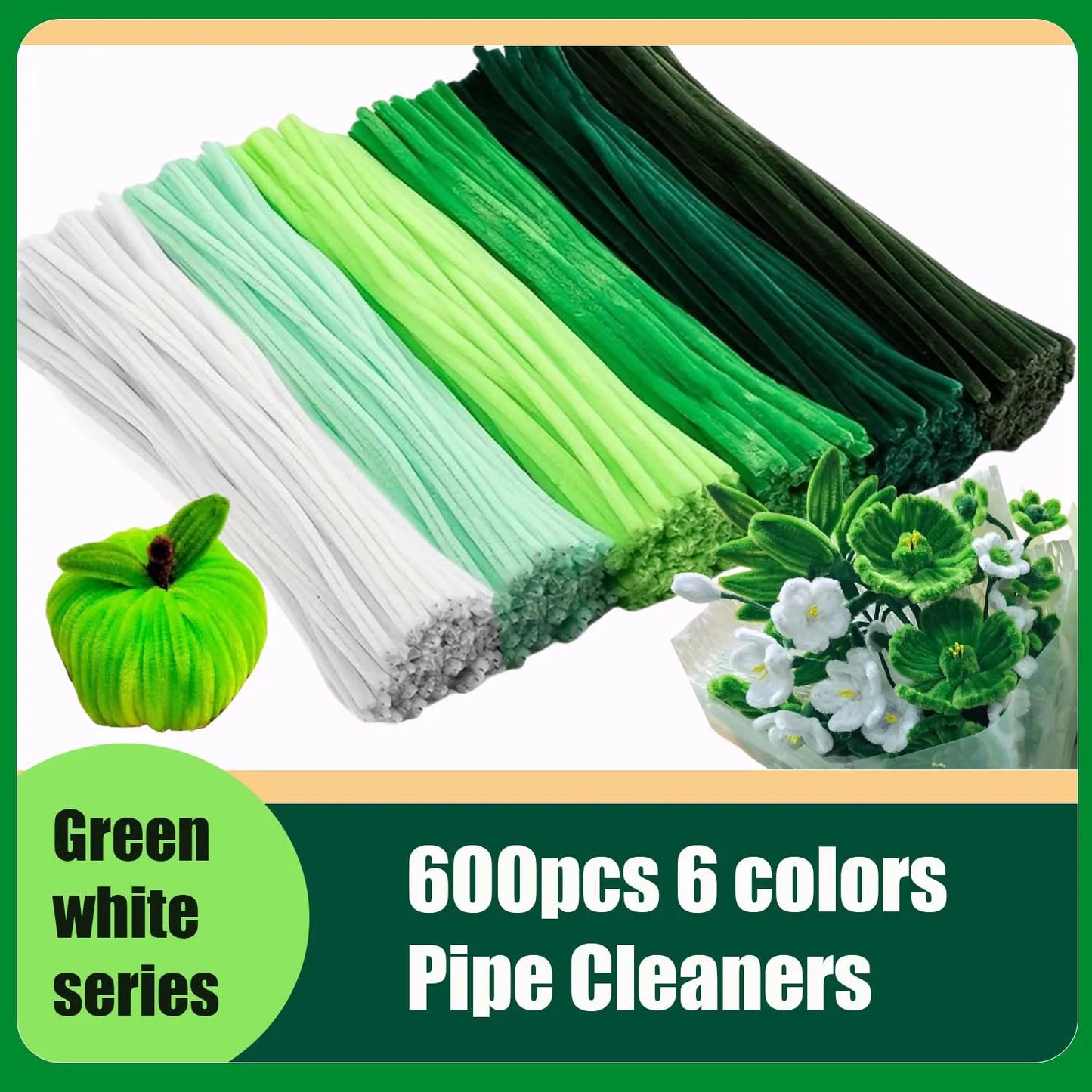 600pcs Multi-Colored, Flower Making Kit, Arts and Craft Supplies, Pipe Cleaners Kit, Pipe Cleaner for Flower, Craft Supplies 