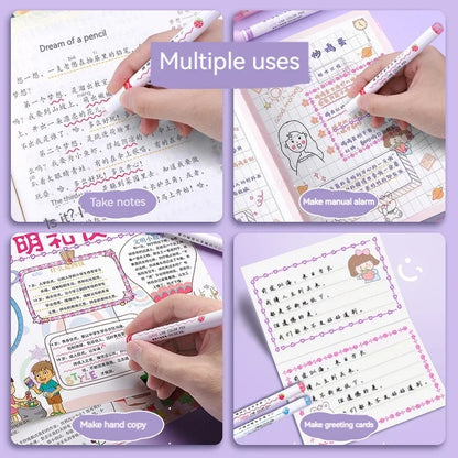 6Pcs/Set Flower Line Shape Highlighter Pen Roller Tip Curve Liner Marker Kawaii Korean Stationery School Office Supplies Gift
