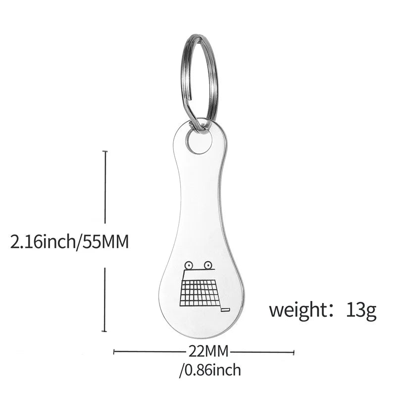  1Pcs Cart Shopping Token Trolley Key Keychain Coin Quarter Grocery Supermarket Holder Keyring Metal Ring Change Unlock Coin