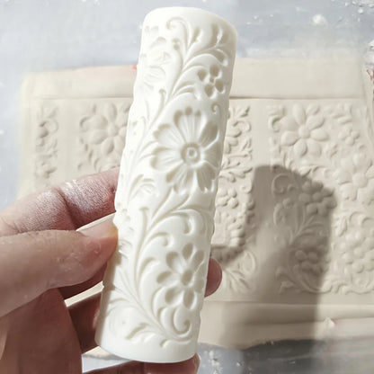 Victorian Daisy Vine Clay Roller Textured for Ceramic Polymer Craft Floral Pattern Decorative Tool