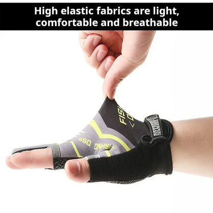 Fishing Gloves for Men Summer Fishing Road Sub Sunscreen and Anti Slip Ice Silk Breathable Thin Three Finger Gloves