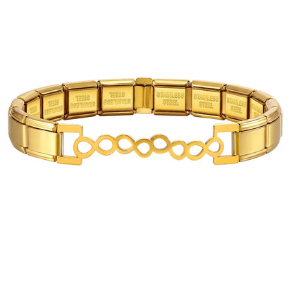 For Women Men Italian Charm Link 9mm Width Silver Gold Color Stainless Steel Bracelets on Hand DIY Making Jewelry - 4