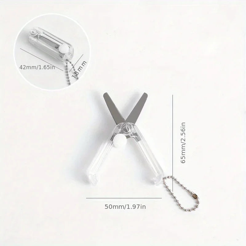 1pc Mini Portable Folding Scissors Creative In Pastel Colors Stainless Steel Paper Cutting Art Projects Office School Supplie