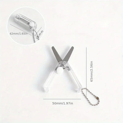 1pc Mini Portable Folding Scissors Creative In Pastel Colors Stainless Steel Paper Cutting Art Projects Office School Supplie