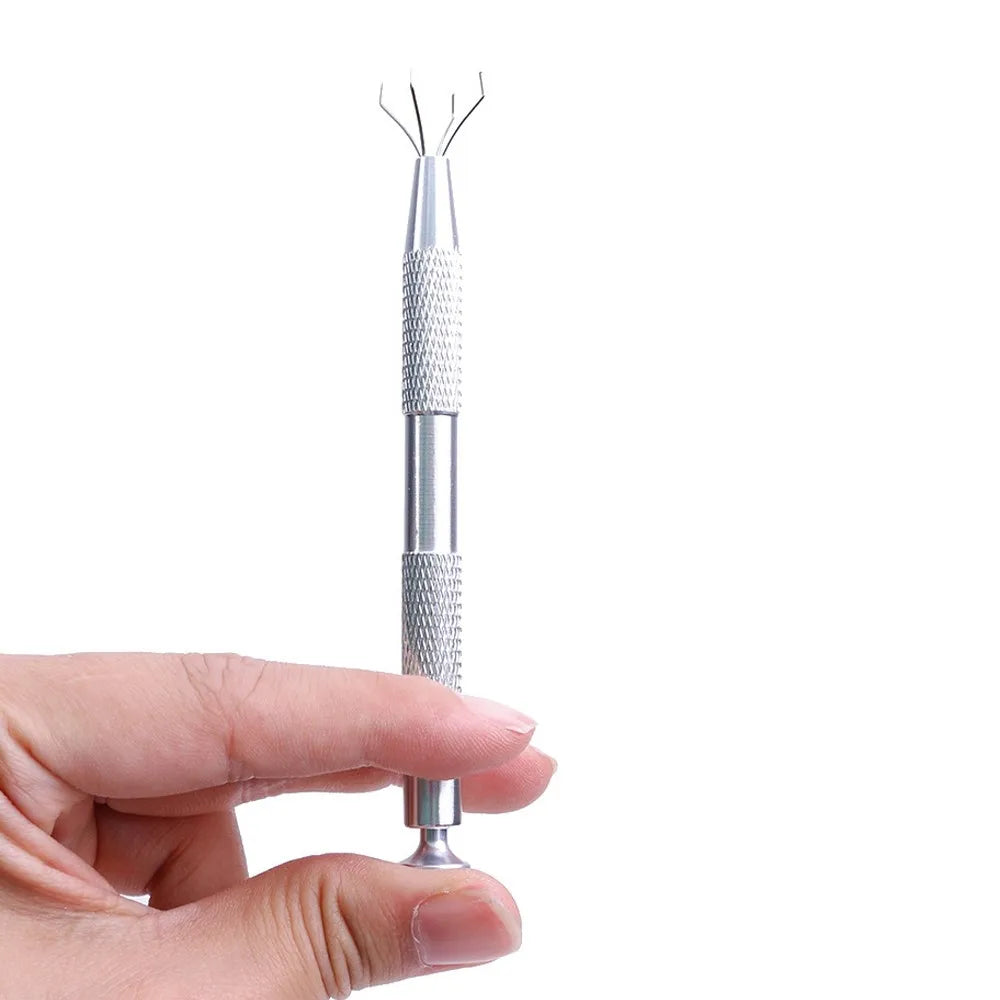 Piercing Ball Grabber Tool Pick Up with 4 Prongs Holder Diamond Claw Tweezers for Small Parts Gems Prong Jewelry Making Tool