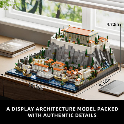 ‌Acropolis of Athens City Architecture Building Blocks Ancient Greeked Landmarks Model for Kids Educational Historical Puzzle