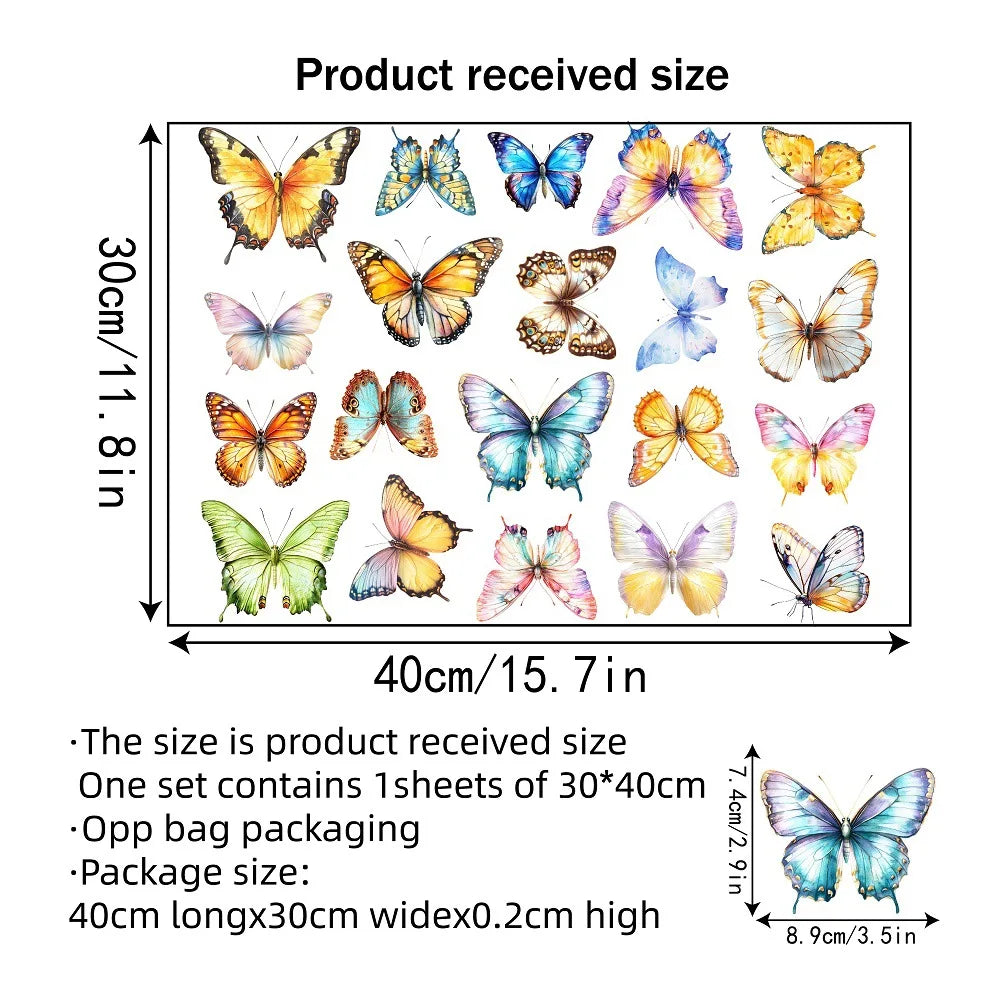 Spring Butterfly Window Clings - Colorful Double-Sided Removable & Reusable Anti-Collision Stickers for Home Decor