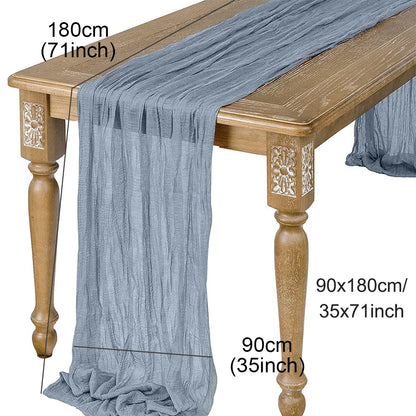 Semi-Sheer Gauze Table Runner Sage Cheesecloth Table Setting Dining Vintage Wedding Party Christmas Banquets Arches Cake Deco