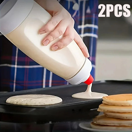 Pancake Batter Dispenser with Wire Whisk for Restaurant Quality Baking - Perfect for Pancakes Cupcakes Muffins & Crepes