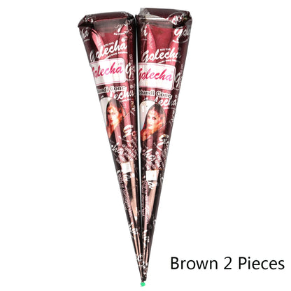 GOLECHA Black Brown Red White Henna Cones Indian Henna Tattoo Paste For Temporary Tattoo Body Art Sticker Mehndi Body Paint -