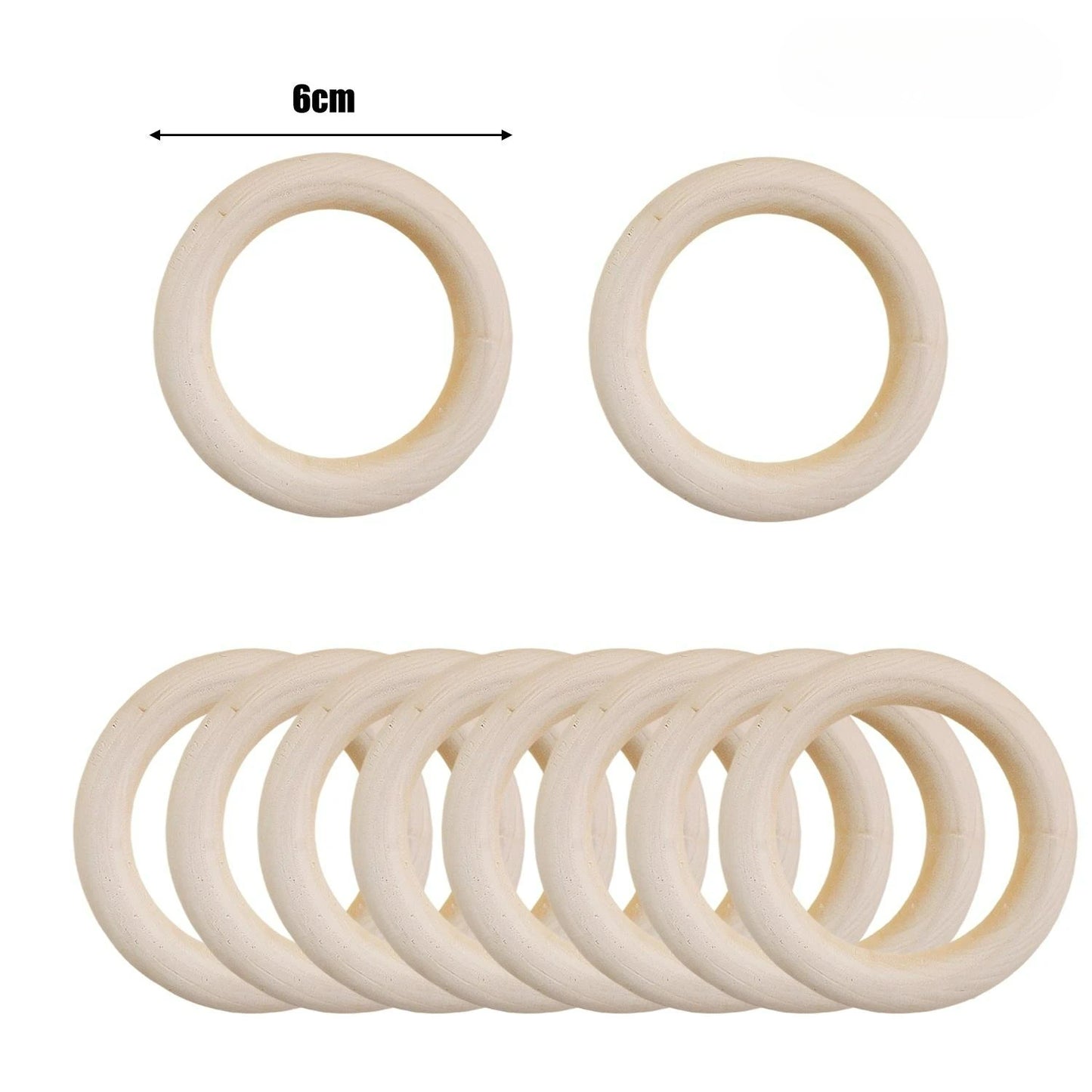 Unfinished Wood Rings Smooth Natural Wooden Ring Circles for Craft DIY Wood Hoops Jewelry Ornaments Connectors Jewelry Making