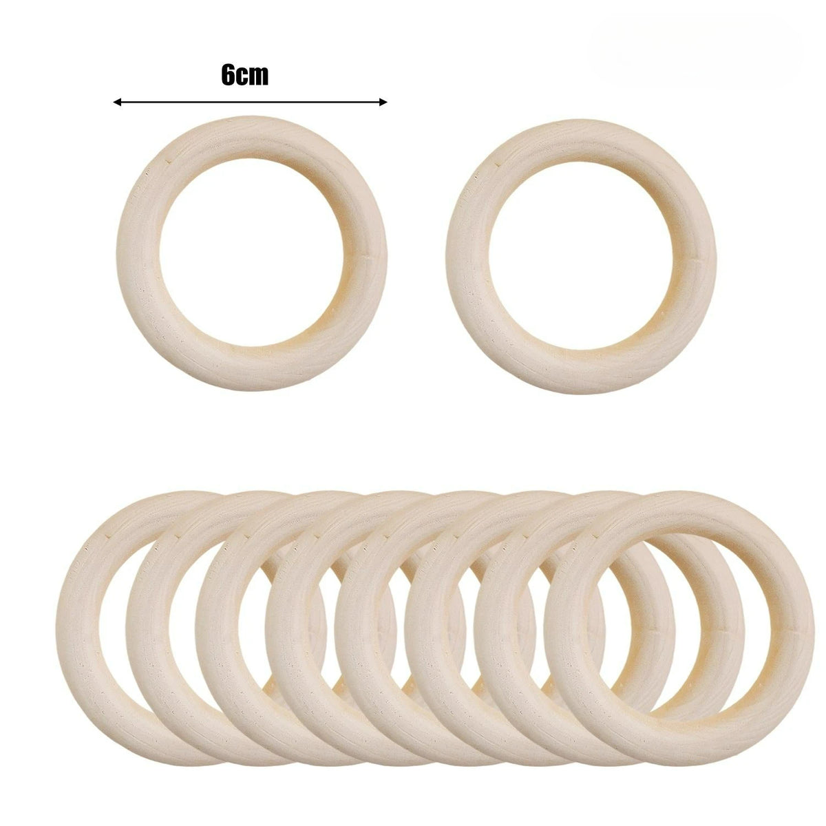 Unfinished Wood Rings Smooth Natural Wooden Ring Circles for Craft DIY Wood Hoops Jewelry Ornaments Connectors Jewelry Making