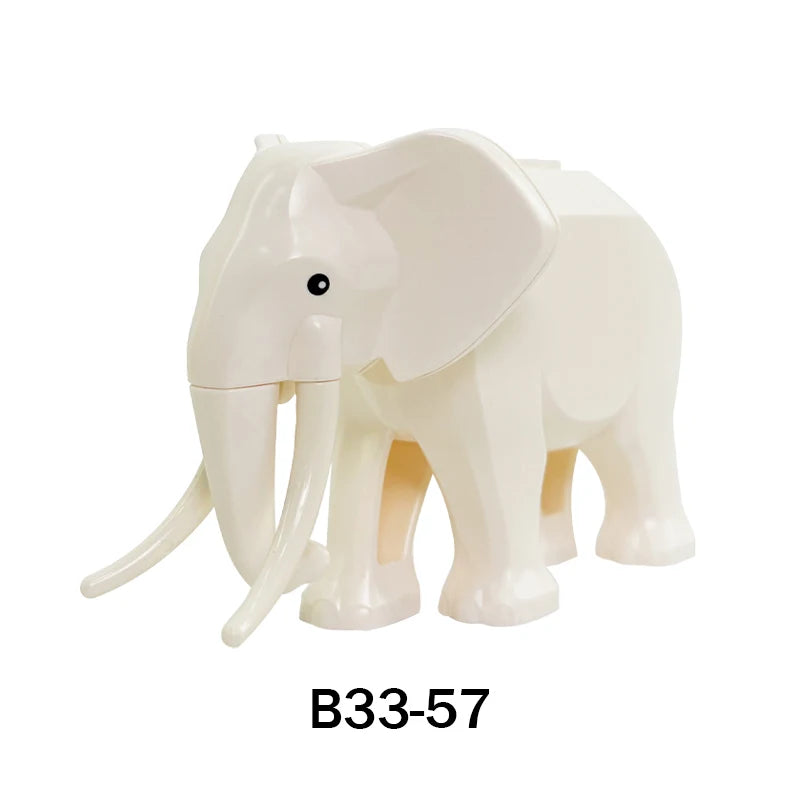 MOC City Animal Series Zoo Scene Panda Tiger Dog Cat Sheep Goat Accessories Building Blocks Bricks Street View Bricks Toys Gi