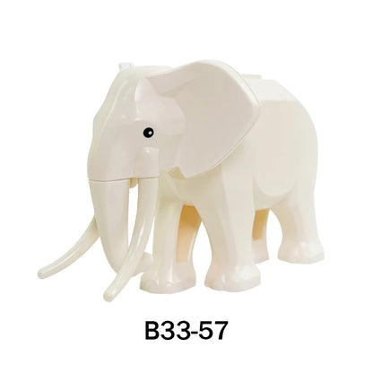 MOC City Animal Series Zoo Scene Panda Tiger Dog Cat Sheep Goat Accessories Building Blocks Bricks Street View Bricks Toys Gi