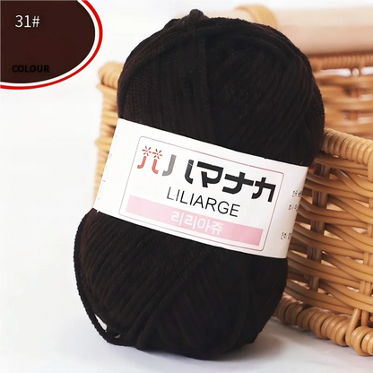 DIY Baby Milk Sweet Soft Cotton Knitting Wool Yarn Thick Fiber Velvet Yarn Hand Knitting Wool Crochet Yarn for DIY Sweater - 