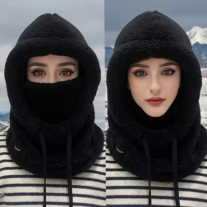 Warm Thermal Windproof Balaclava Ski Hood Motorcycle Face Cover Polar Fleece Adjustable Cycling Neck Cover Full Face Mask Win