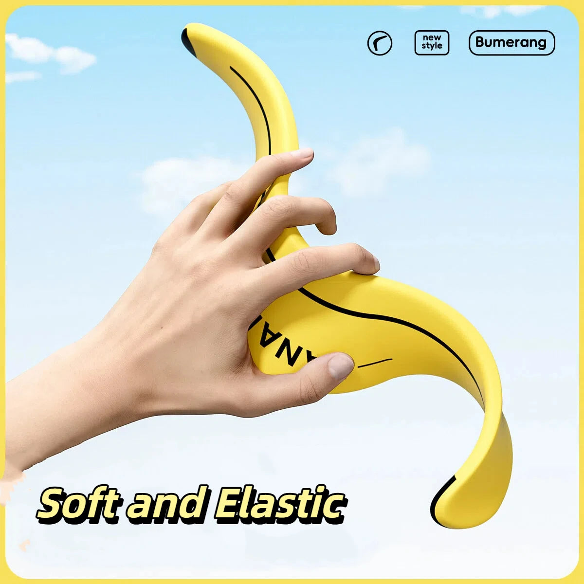 Soft and Elastic Sports Throwback Banana V Shaped Boomerang Flying Disc Throw Interactive Toys for Kids Adults