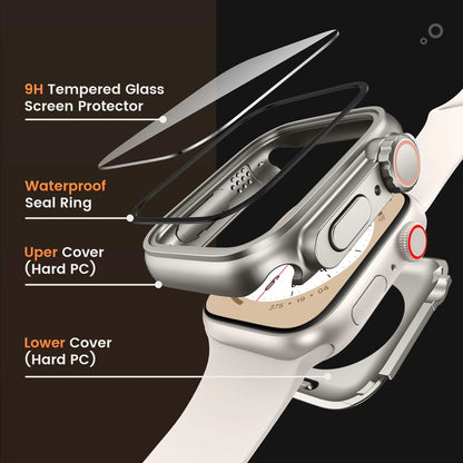 Tempered Glass+Cover For Apple Watch case 46mm 42mm 45mm 44mm 41mm 40mm Screen bumper Protector for iwatch serie 10 9 8 7 6 S