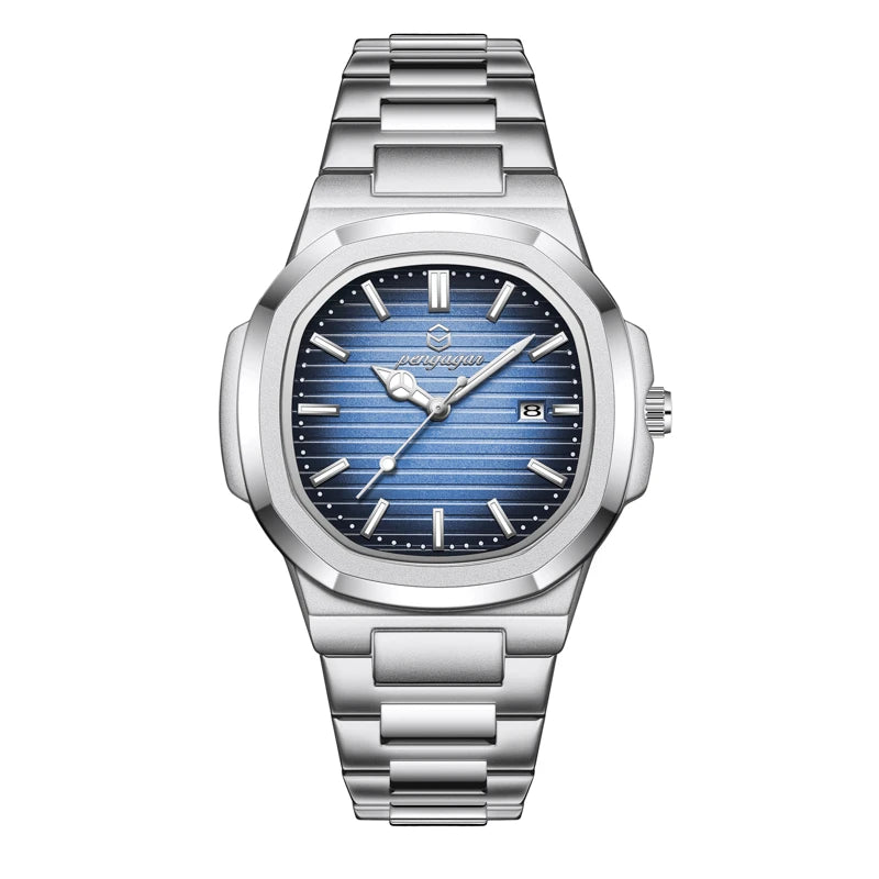 2026 New Luxury Military Man Watch Square Waterproof Luminous Date Week Men Watch Stainless Steel Quartz Men's Watches Reloj+
