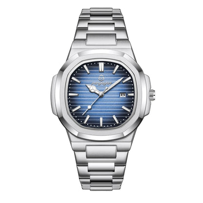 2026 New Luxury Military Man Watch Square Waterproof Luminous Date Week Men Watch Stainless Steel Quartz Men's Watches Reloj+
