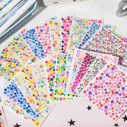 Starstorm 24 Sheet Holographic & Matte Mini Sticker Book 8x8cm Aesthetic Journaling Supplies Planner Scrapbooking Deco Sticke