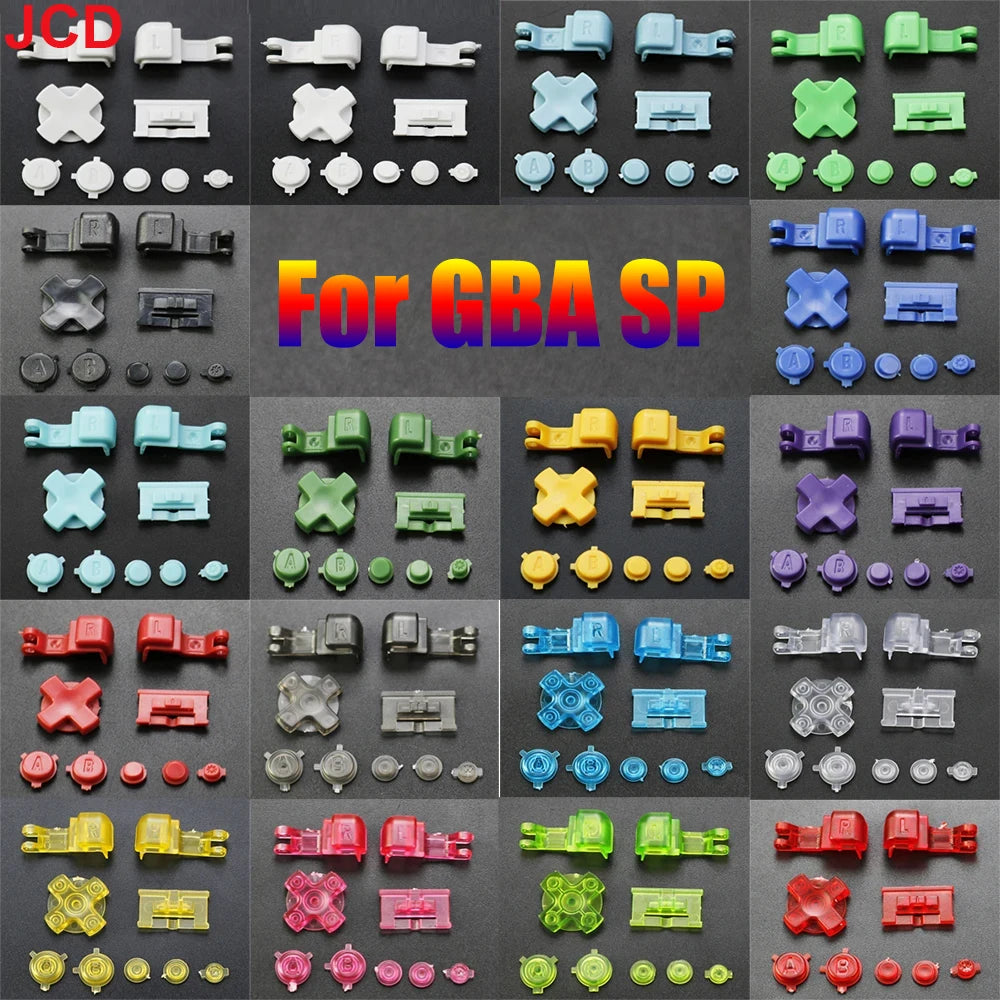 JCD 1set For GameBoy Advance SP GBA SP Plastic Full Button Set For GBA SP A B Select Start Power ON/OFF L R Buttons Kit D Pad
