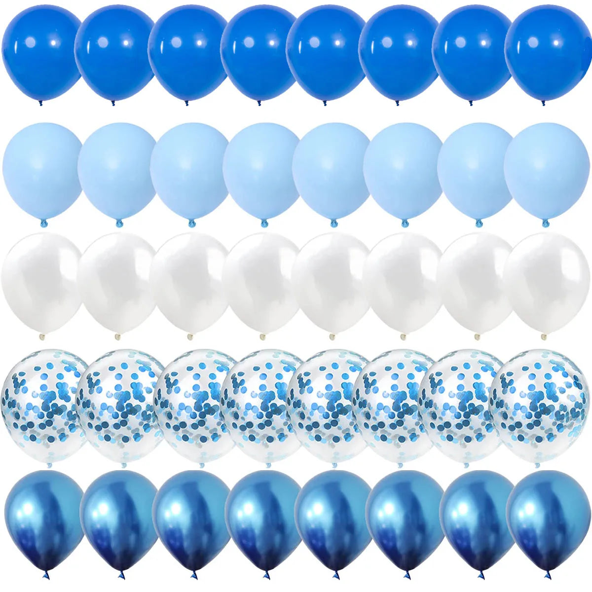 40Pieces Blue Set Balloons Metal Latex Confetti Balloon Wedding Valentine's Day Globos Baby Shower Birthday Party Decorations