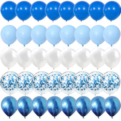 40Pieces Blue Set Balloons Metal Latex Confetti Balloon Wedding Valentine's Day Globos Baby Shower Birthday Party Decorations