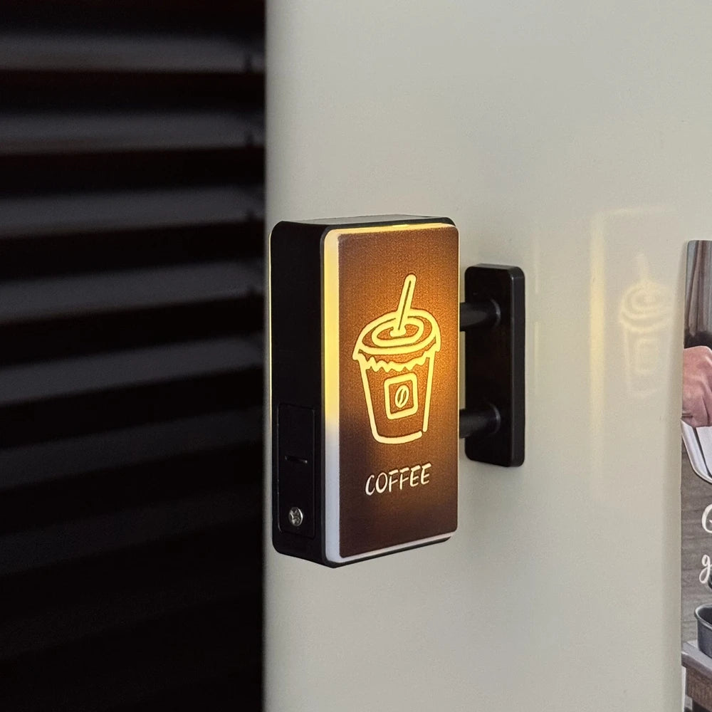 Retro Coffee Corner Refrigerator Magnet Light Fridge Magnet Magnetic Home Miniature Pegboard Coffee Shop Glowing Decoration