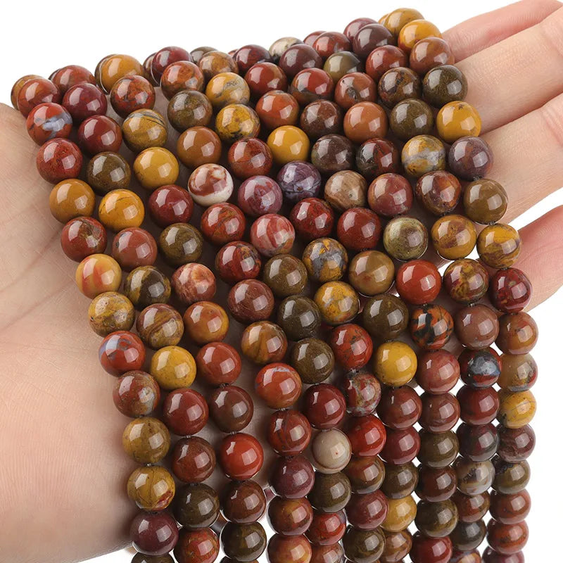 Natural Stone 4 6 8 10 12mm Round Tiger Eye Amethyst Agate Jades Stone Spacer Bead For Jewelry Making Diy Bracelet Needlework