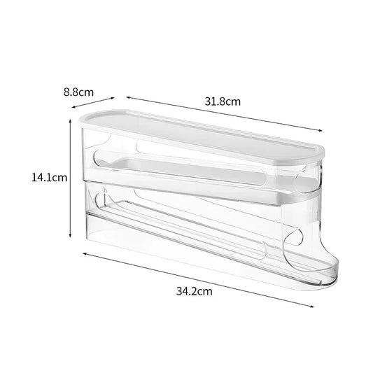 Bilayer Fridge Egg Storage Box Automatic Rolling Eggs Holder Rack Ladder Style Refrigerator Eggs Dispenser Egg Organizer Hold