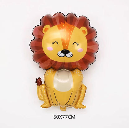 New Cartoon Animal Theme Foil Balloon Jungle Safari Forest Lion Rabbit Kids Birthday Decoration Supplies Elephant Giraffe Bal