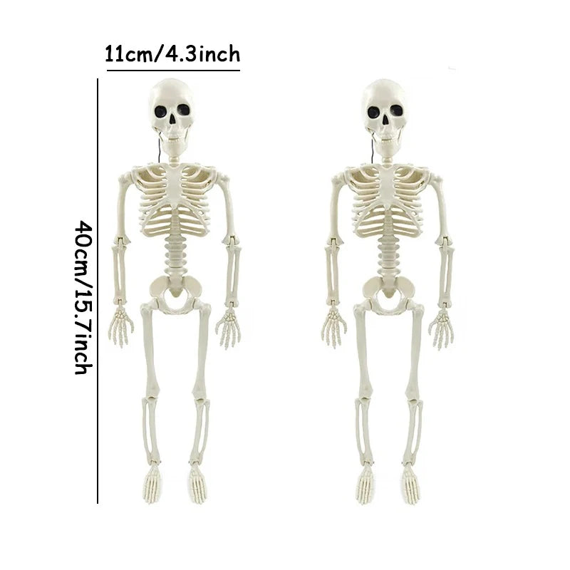40cm Human Shape Bones Posable Skeleton,Haunted House Horror Props,Halloween Skull Skeleton Party Home Decorations DIY Suppli