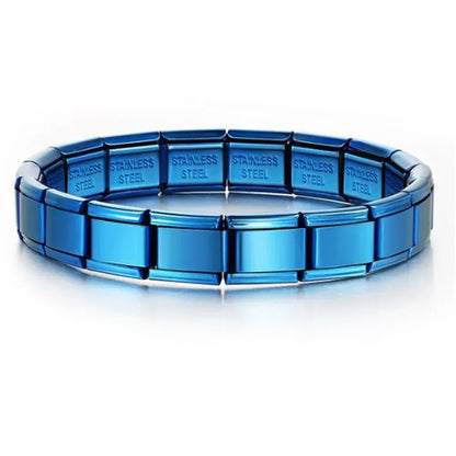 For Women Men Italian Charm Link 9mm Width Silver Gold Color Stainless Steel Bracelets on Hand DIY Making Jewelry - ICH002-5