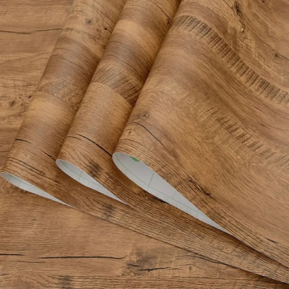 PVC Waterproof Self Adhesive Wallpaper Wall in Rolls Furniture Cabinets Vinyl Decorative Film Wood Grain Stickers For Home De