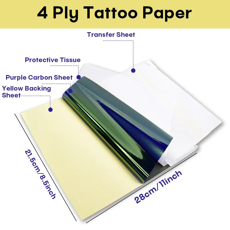 10/30/50/100Pcs POSEIDON Tattoo Transfer Paper Tattoo Stencil Paper Copy Paper Thermal Paper for Tattoo Transfer Machine