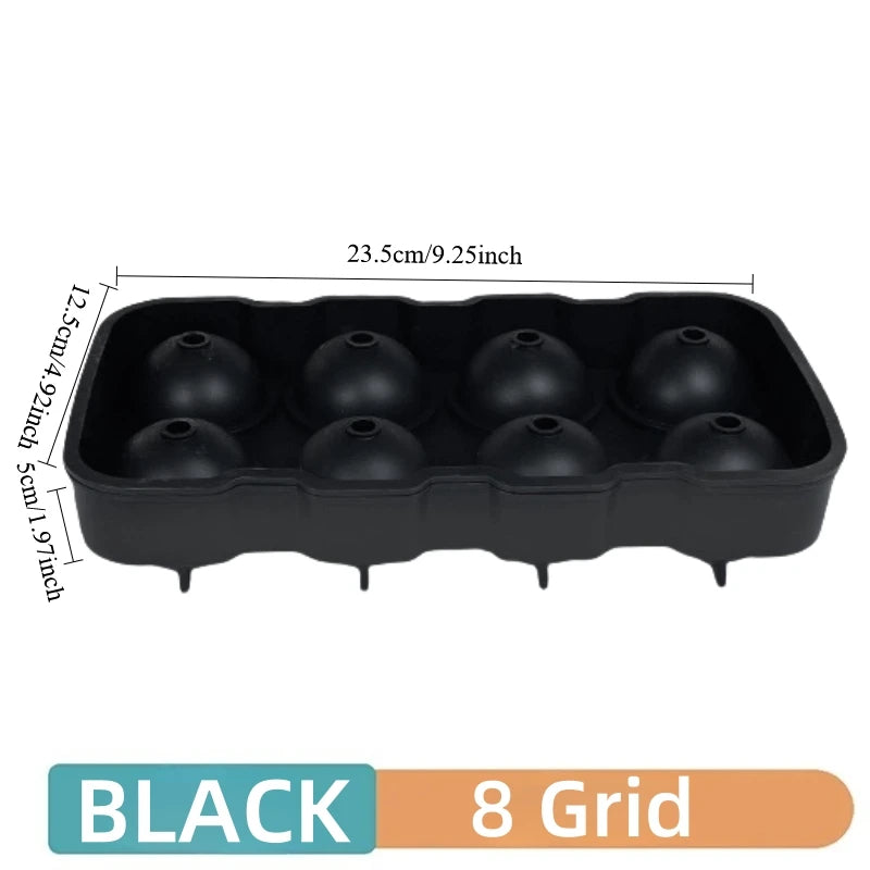 4/6/8/15Grids Silicone Ice Cube Molds Spherical Ice Molds Reusable Whiskey Ice Cube Molds Cocktail Freezer DIY Homemade Barwa