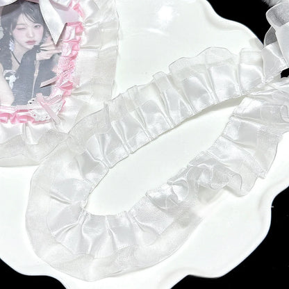 1 Meter 3.8CM Wide Double Layers Organza Satin Pleated Lace Ribbon Lolita Bags Decorative Fabric Ruffle Trim DIY Ita Bag Deco
