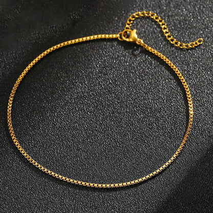 Stainless Steel Anklets Minimalist Popular Design Adjustable link Chain Non-fade For Women Everyday Wear Length 21cm+5cm