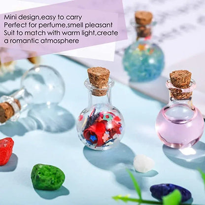 10Pcs Small Glass Bottles Miniature Potion Bottle Mini Cork Glass Vials Wedding