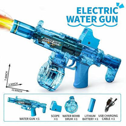 Simulated Firing and Recoil Electric Water Gun Toys Children Automatic Sensor Lights Water Pistol Summer Outdoor Beach Kids T