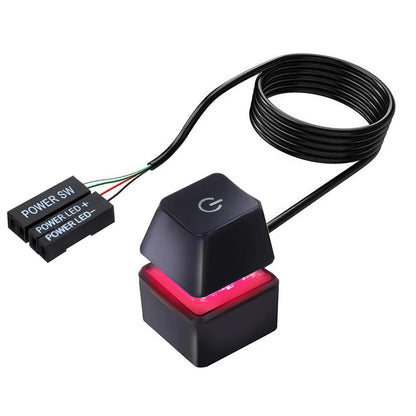 Desk ON/OFF Power Switch for Desktop Computer RGB Backlight Mechanical Shaft Key External Remote Start PC Mainboard Reset But