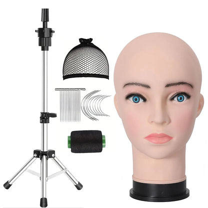Mannequin Head With Tripod For Making Wig Hat Glasses Mask Display Cosmetology Manikin Head For Makeup Practice Wig Install K