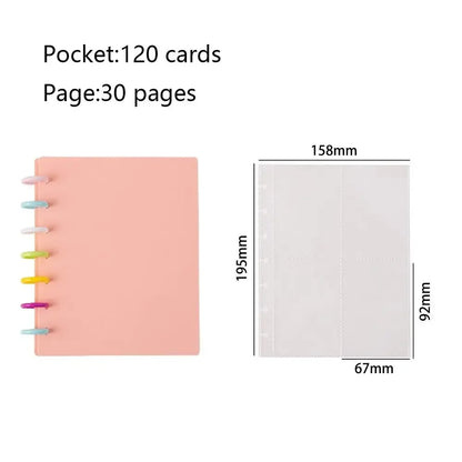Multi-pockets 3 Inch Photo Album INS Style Idol Cards Collect Book Kpop Card Holder Loose-leaf Binder Photocard Holder - Pink